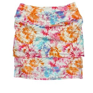 Ethyl Clothing Skirt Size 10 Tiered Ruffle Colorful Floral Print Women's‎
